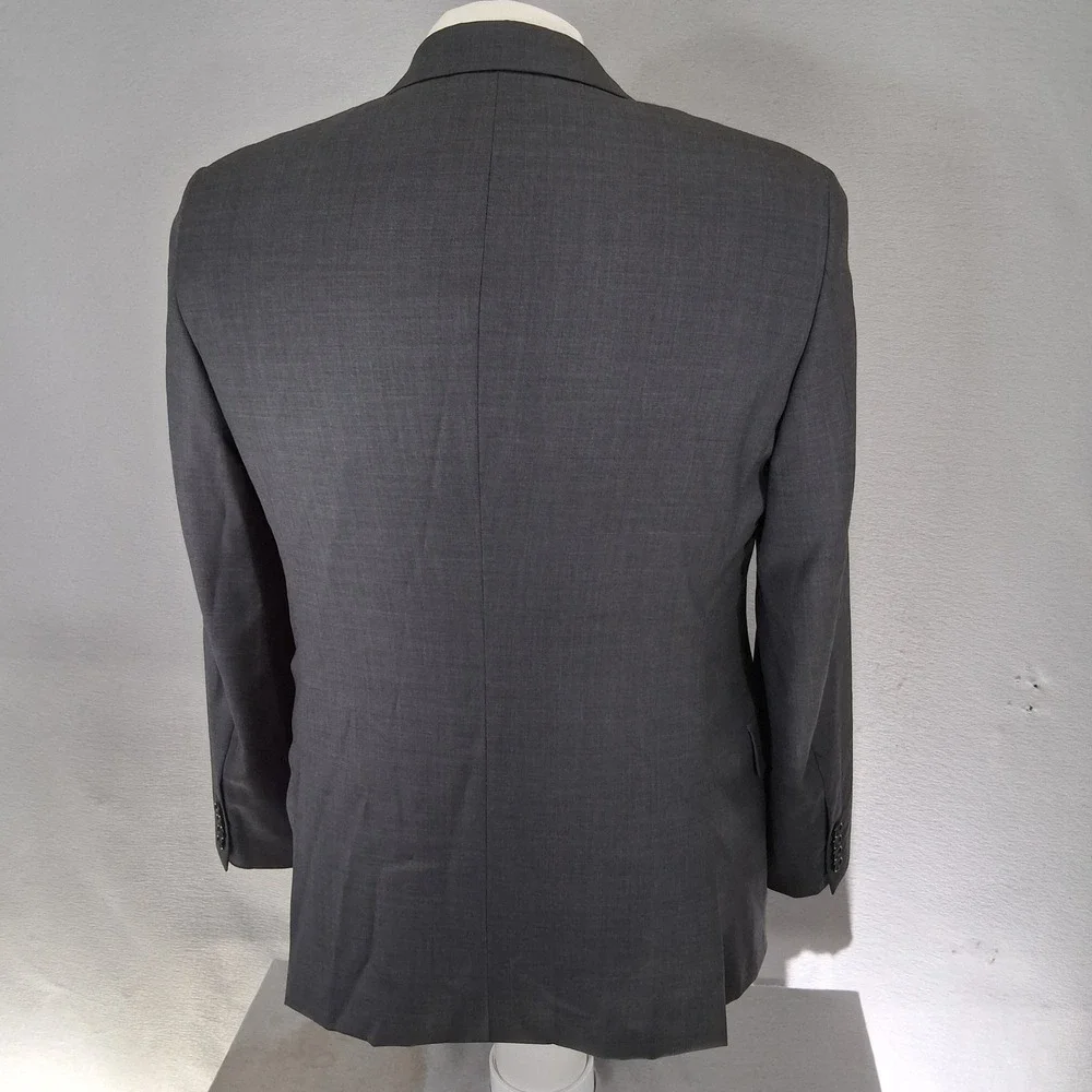 Hickey Freeman Sport Coat 40R Gray Milburn 2 Button 100% Wool Blazer Double Vent